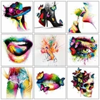 Алмазная 5D картина сделай сам с полным напылением, портрет губ, 3D Алмазная вышивка, вышивка крестиком, глаз, бабочка стразы, мозаика, домашний декор