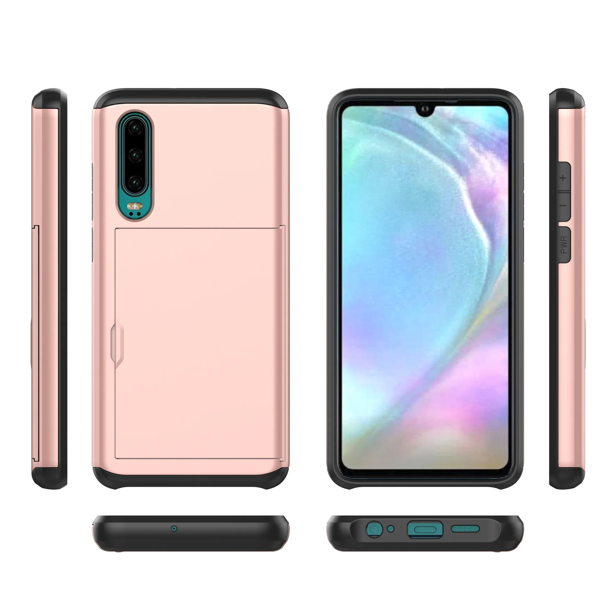Защитный чехол бумажник для Huawei P20 P30 Pro с отделениями карт телефона P Smart 2019 50