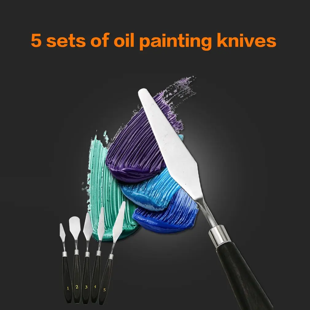 5 шт. набор палеток для рисования нож из нержавеющей стали шпателей художника