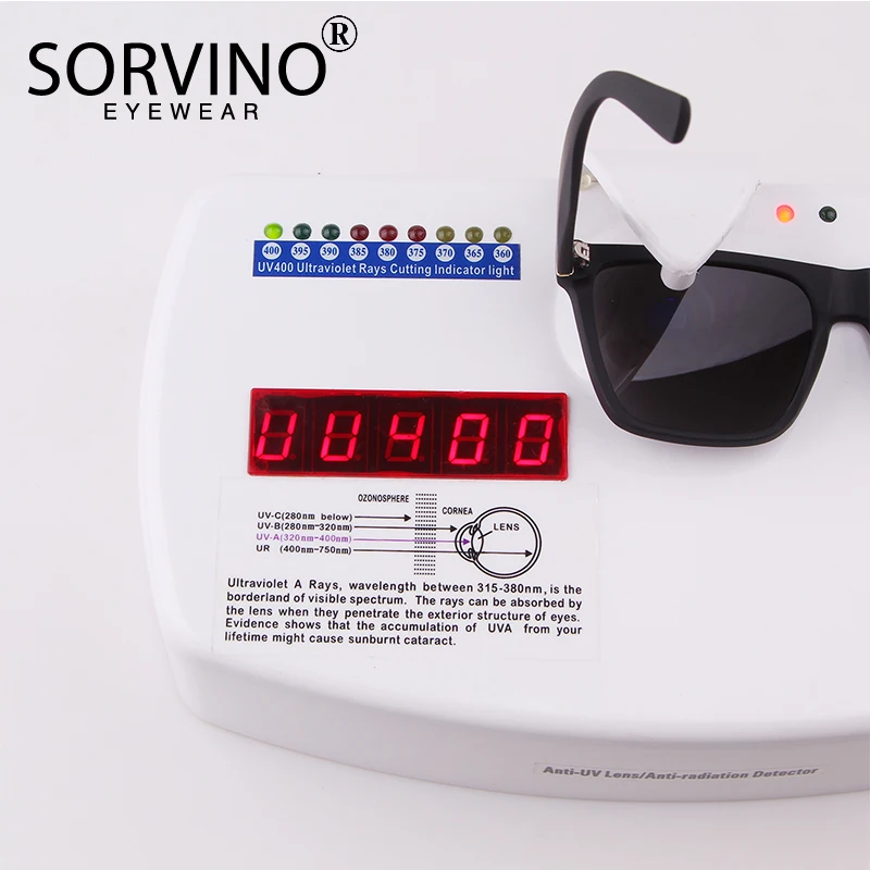 Мужские солнцезащитные очки с поляризацией SORVINO черные винтажные большие