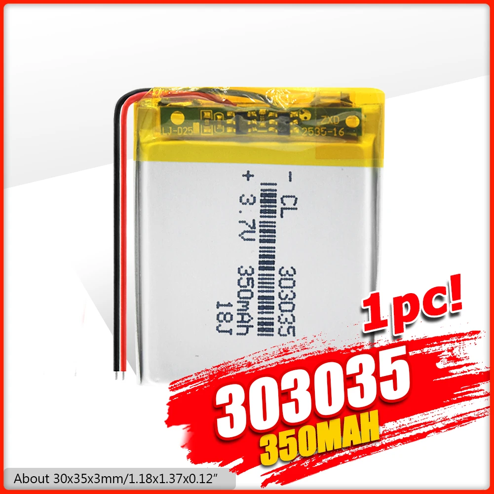 1/2/4x303035 3 7 В 350 мАч литий ионный Литий полимерный аккумулятор PCM защищенная селфи