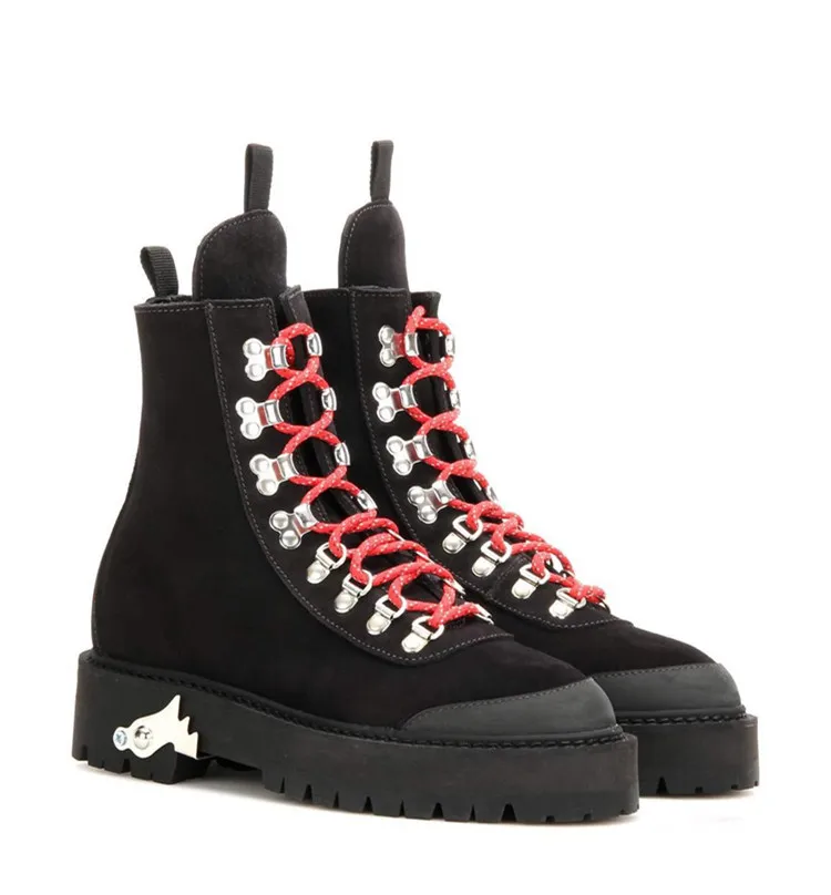 Ankle Boots Fur Inside Femal Winter High Top Flat Woman Round Toe Comfortable Lace UpYouth Waterproof Platform Keep Warm