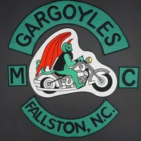 gargoyles fallston n c mc large embroidery motorcycle biker patch sticker badge for clothing hat bags iron on backing