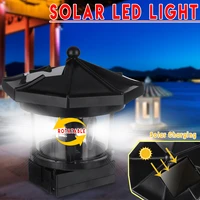 solar powered lighthouse led rotating solar light outdoor garden lighting lamp decor