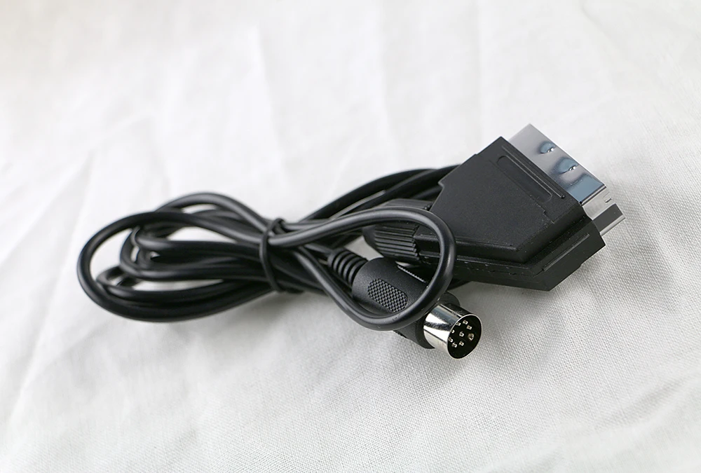 10pcs C-Pin Black RGB Scart Data Line 1.8m Charging Power Cable PAL C Pin For Sega Genesis 1 Mega Drive MD Master System - купить по