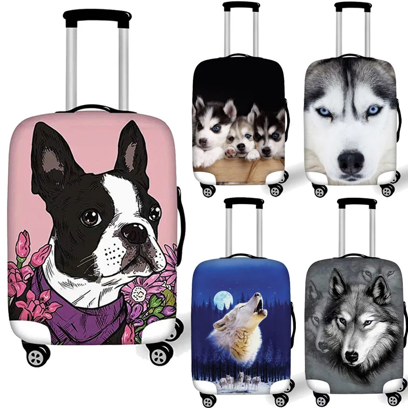 Защитные чехлы для багажа путешествий чехол костюма на заказ бульдог Хаски