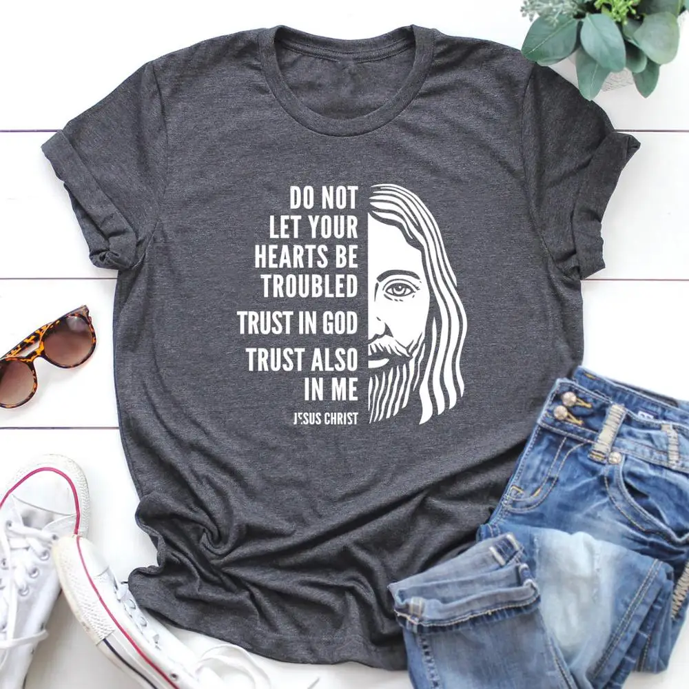 Иисус Христос доверие God Faith футболка смешные футболки для женщин 100% хлопок