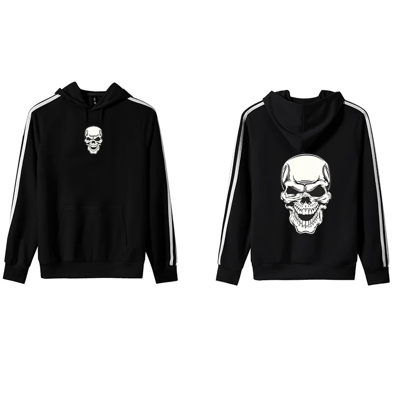 

Hoodie Men's Aesthetic Pattern Skull Loose Retro Letter Printed Sweater Gothic Hip Hop Unisex Long Sleeve Top