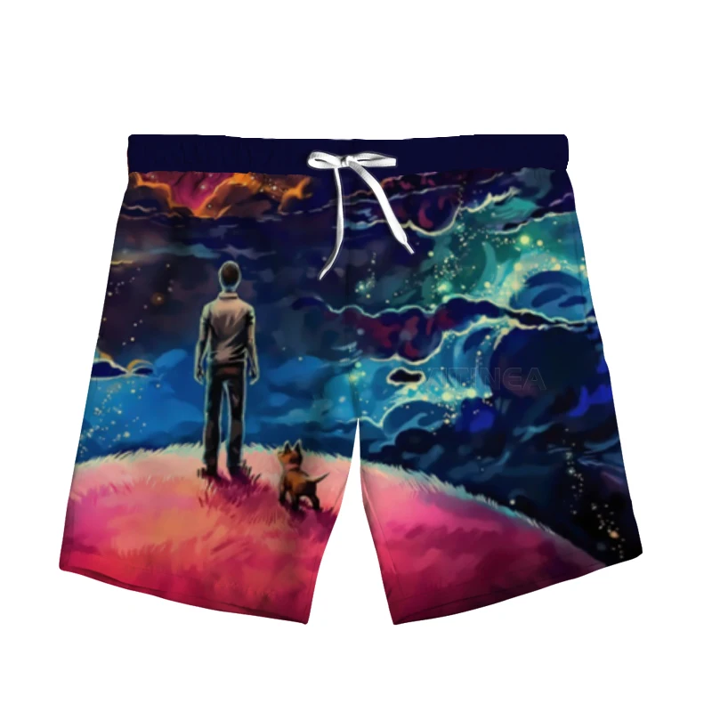 

New Fashion Holiday 3D Print Trend Abstraction Woman Men Summer Beach Loose Shorts Casual Pants Polyester V12