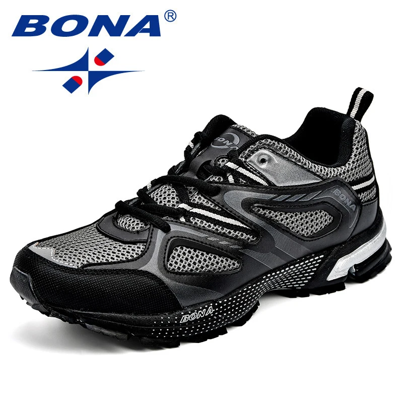 Кроссовки BONA мужские сетчатые дышащие, спортивная обувь для бега, на шнуровке, дышащие, для улицы от AliExpress RU&CIS NEW