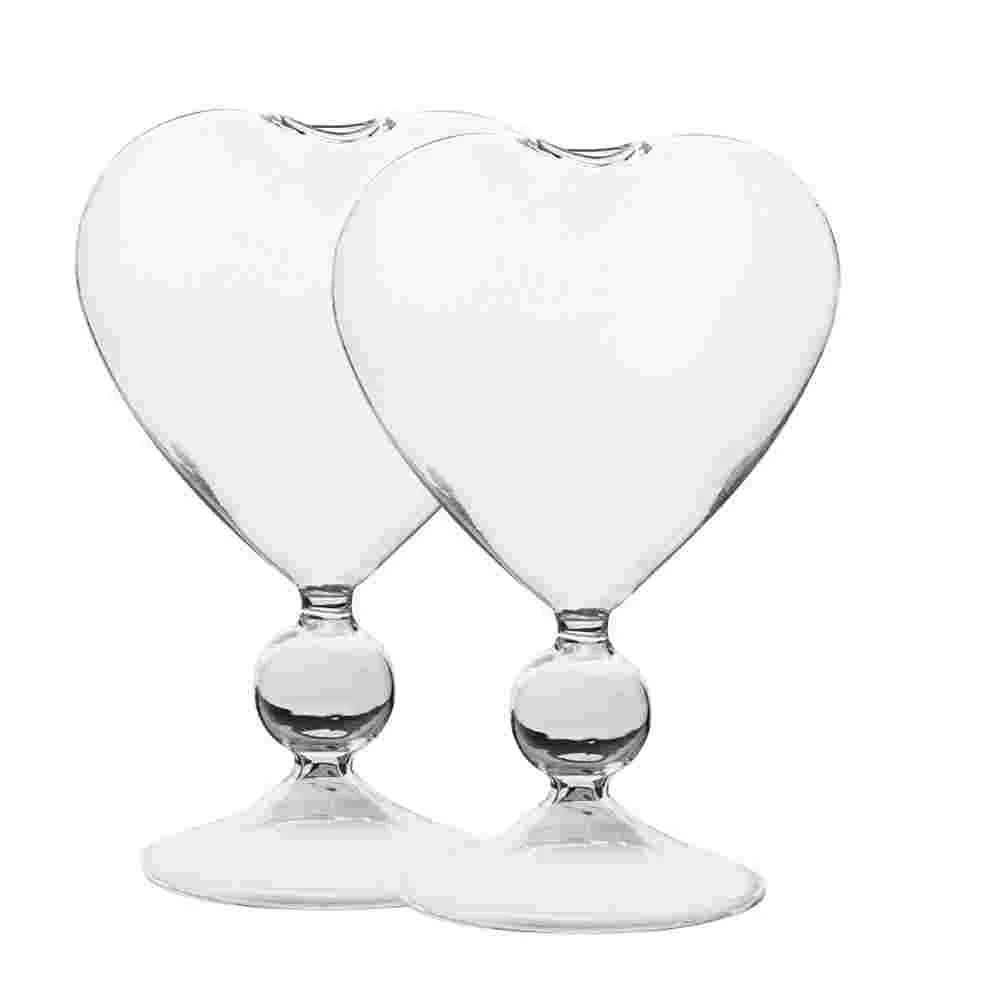

2Pcs Creative Cocktail Glass Goblets Heart Shape Glasses Goblets Cups for Bar