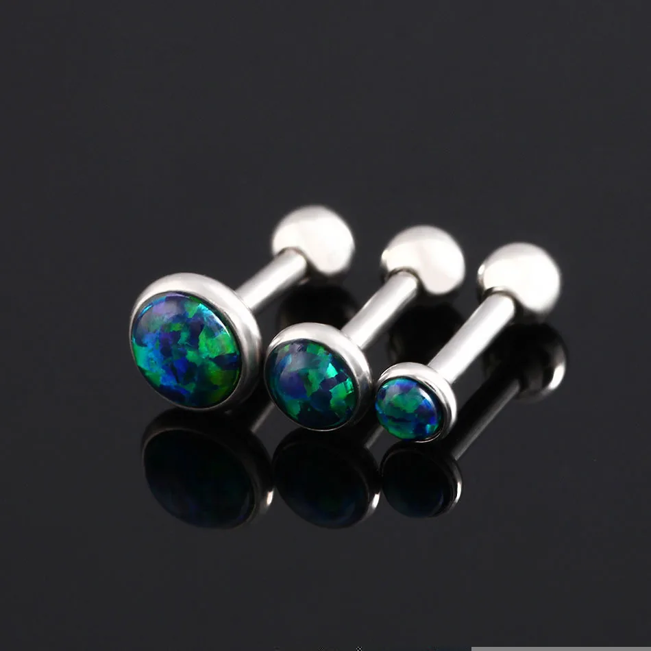 1Pcs 16g Internal Thread Opal Stone Labret Monroe Lip Stud Ring Ear Cartilage Tragus Helix Earring Piercing Body Jewelry | Украшения и