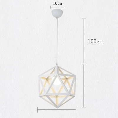 Белый American Vintage Loft Diamond Metal Pendant Lights for Living Room Kitchen Industrial Led Hanging Lamp Home Decor Light Fixtures - Цвет корпуса: Белый