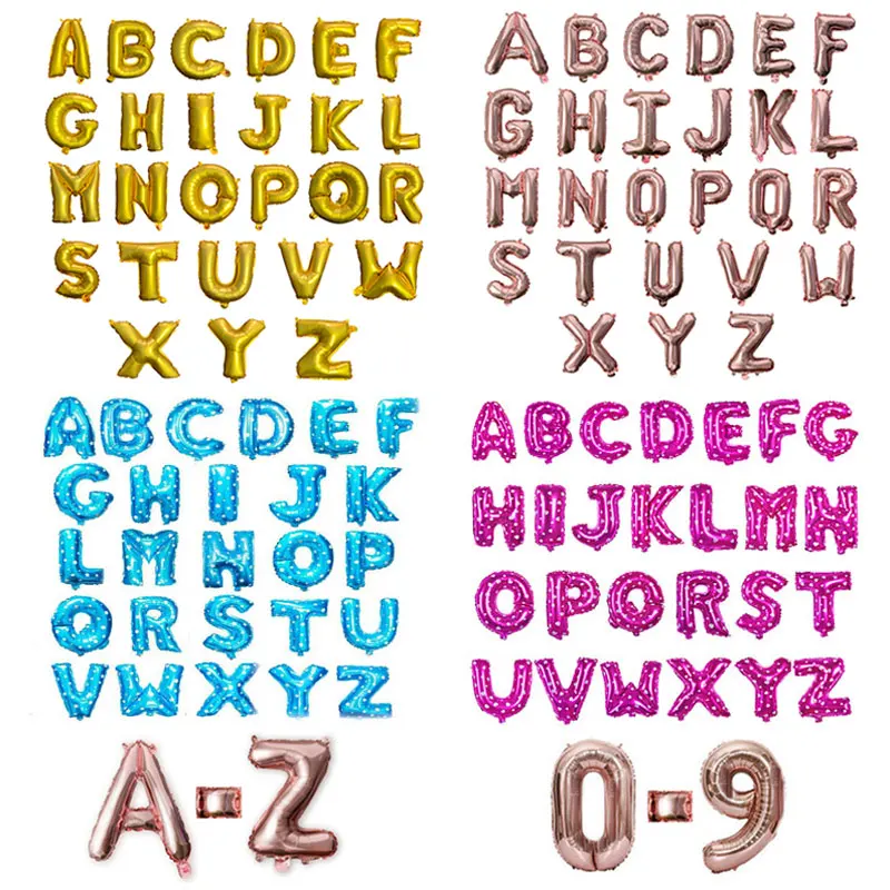 Шары с цифрами 16 дюймов цифры имя золотые буквы воздушные шары свадебные