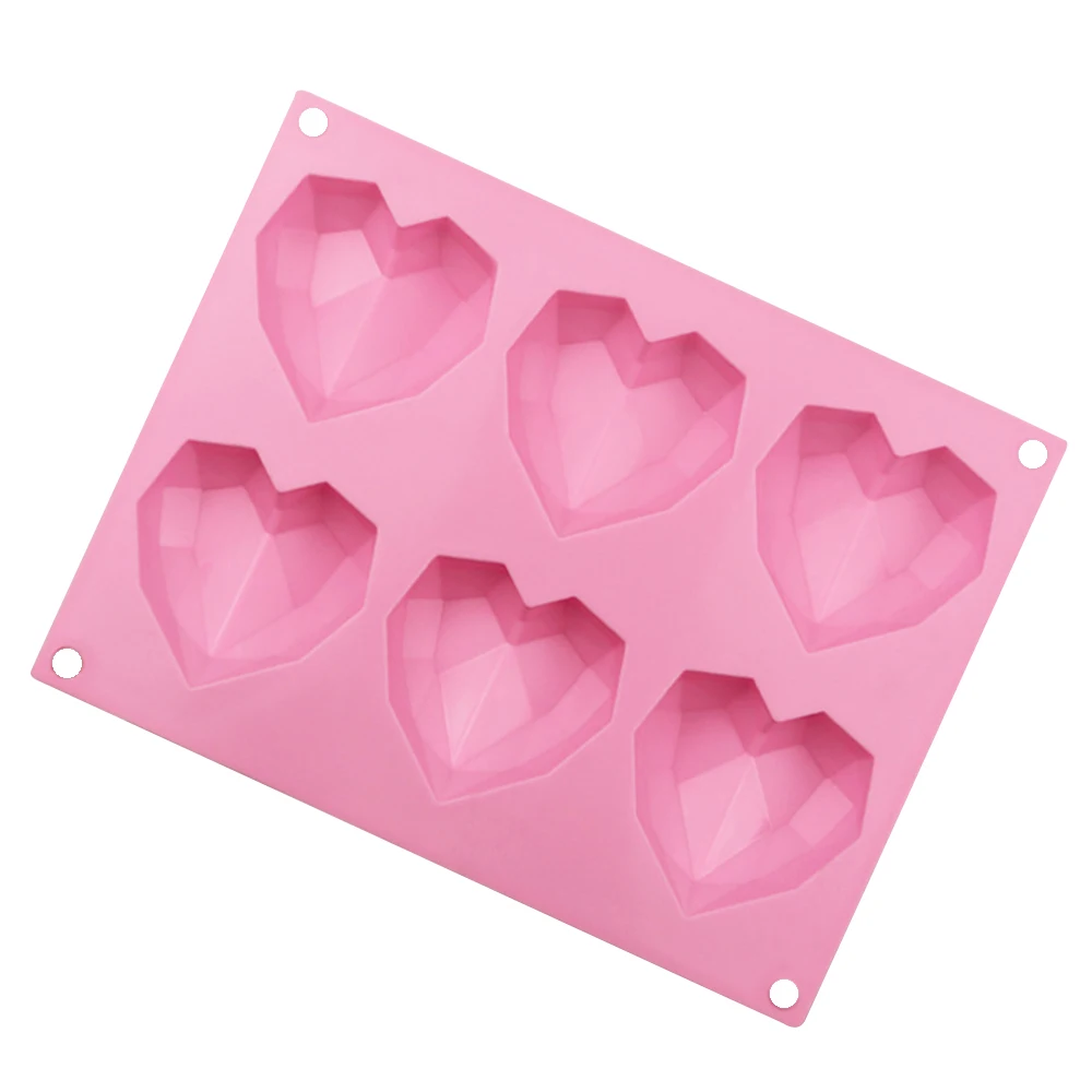 6/8 отверстия в форме сердца 3D кремния для шоколада желе конфет форма выпечки