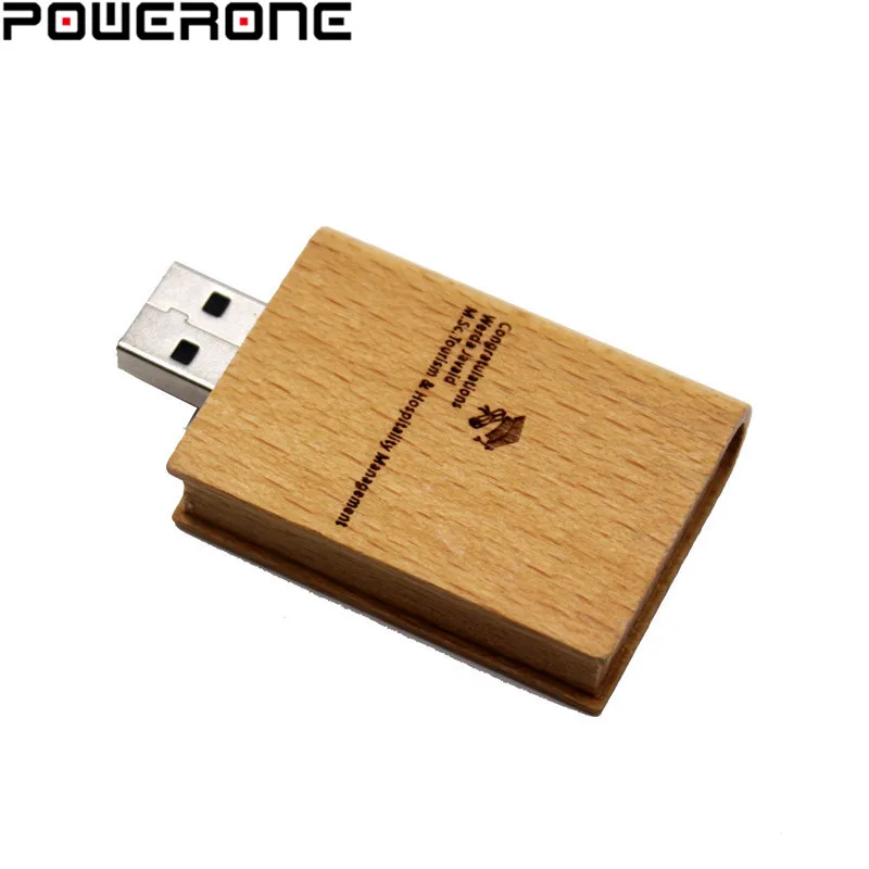 POWERONE деревянная книга USB флэш накопитель 4 ГБ 8 16 32 64 посуда карта памяти