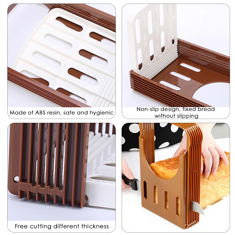 

Toast Bread Slicer Plastic Foldable Loaf Cut Rack Cutting Guide Slicing Tool Kitchen Accessories Practical Cakes Split Tools