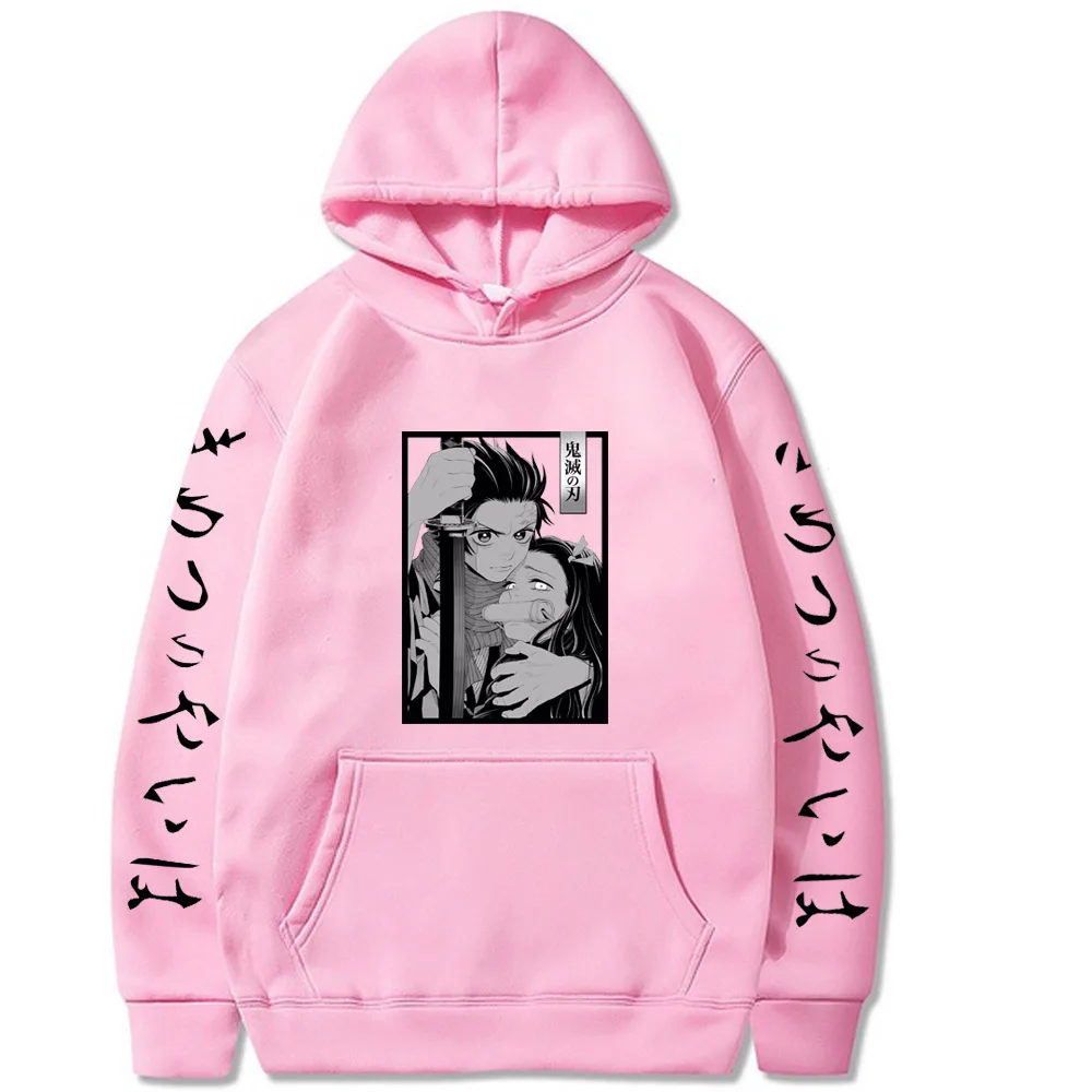 

Japanese Anime Demon Slayer Hoodie Pullovers Tops Long Sleeves Loose V-neck Men