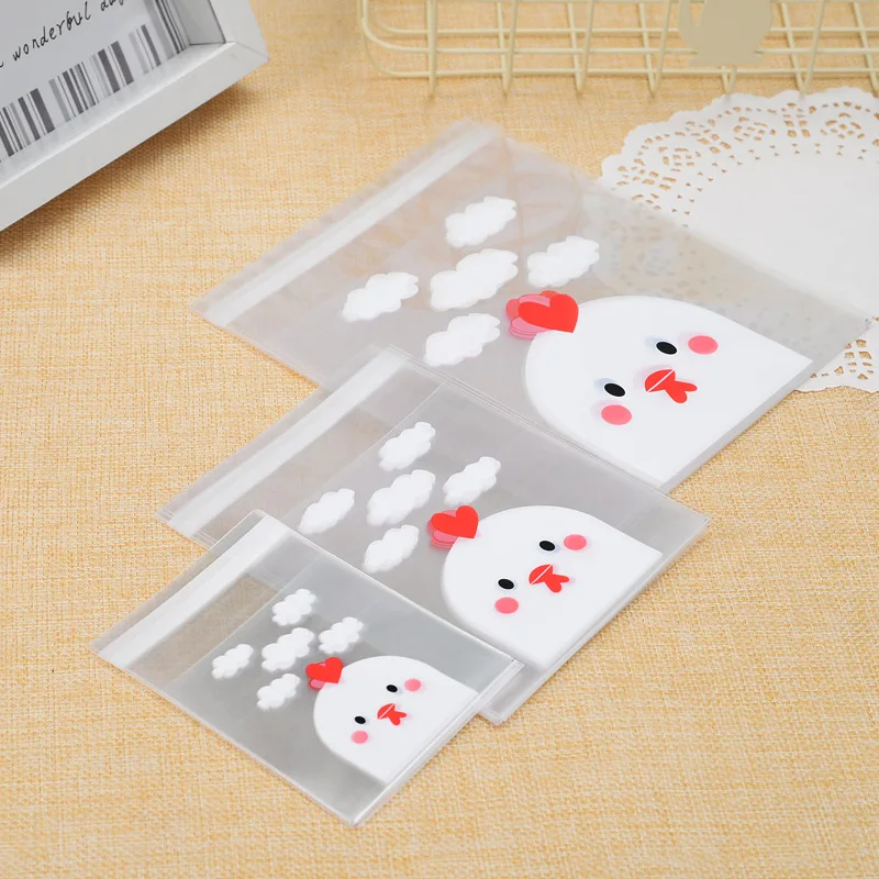 Милые самоклеящиеся Упаковочные пакеты для цыплят opp печенья вечерние украшения