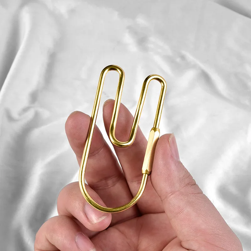 Брелок для ключей QOONG ручной работы из латуни подвесное кольцо на ремень