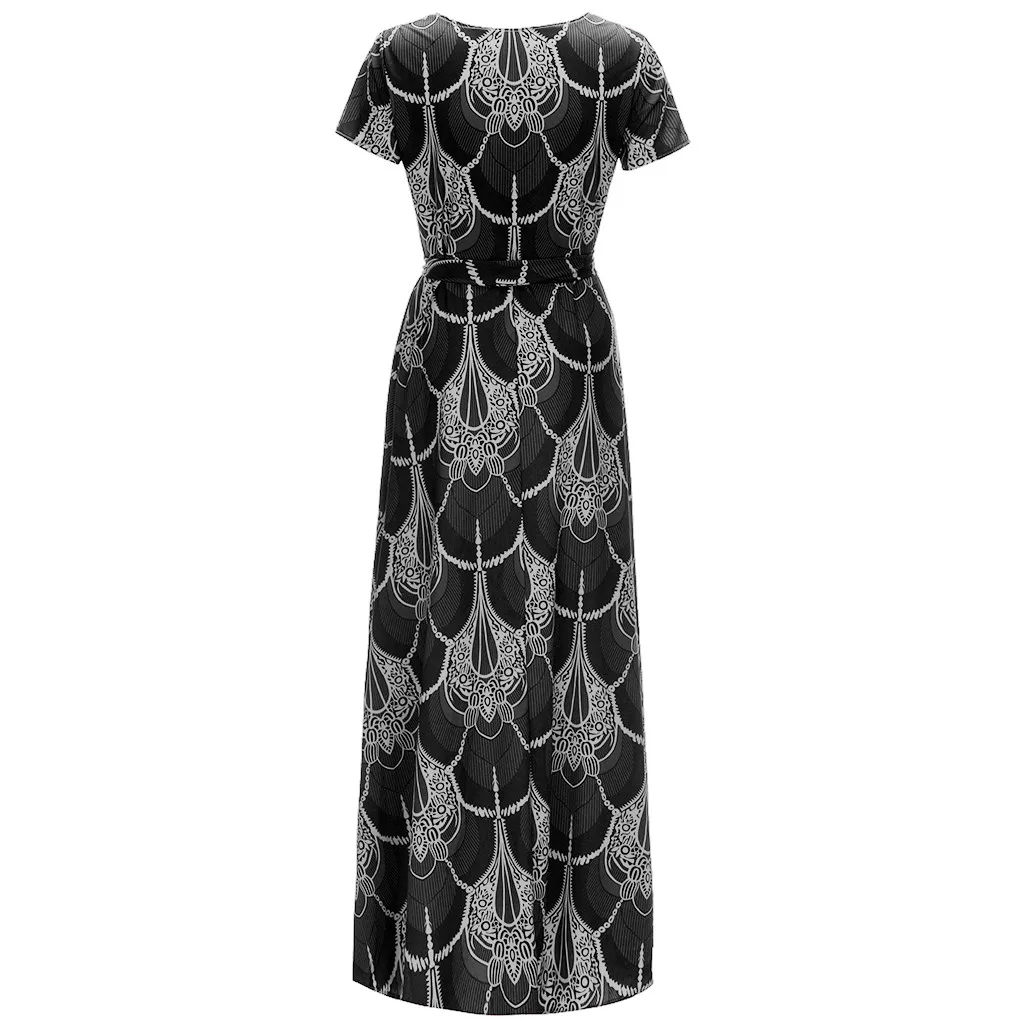 Женское пляжное платье-трапеция Длинное свободное платье макси с v-образным