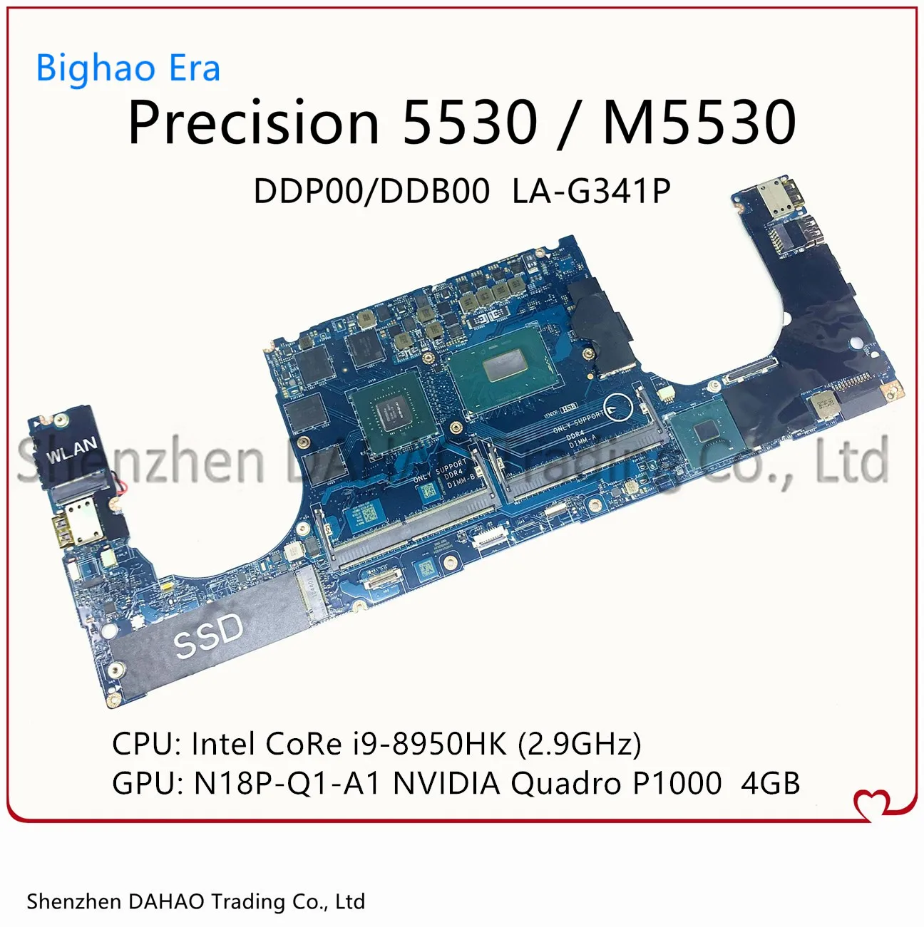 

For Dell Precision 5530 M5530 Laptop Motherboard LA-G341P Mainboard With i9-8950HK + NVIDIA Quadro P1000 4G-GPU CN-0X78C1 0X78C1