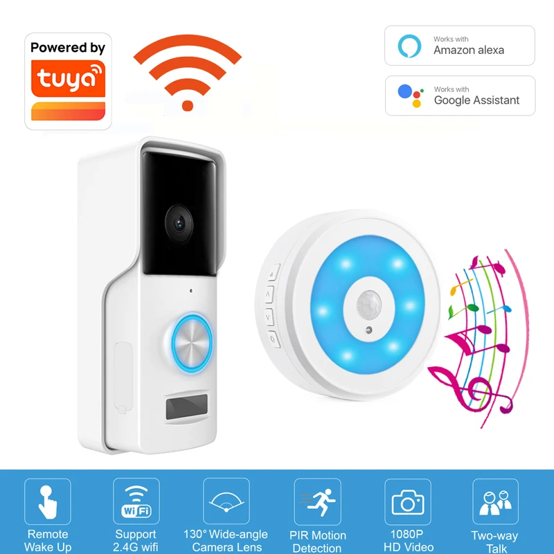 

Звонок дверной уличный Tuya, Wi-Fi, 2 МП, 1080P