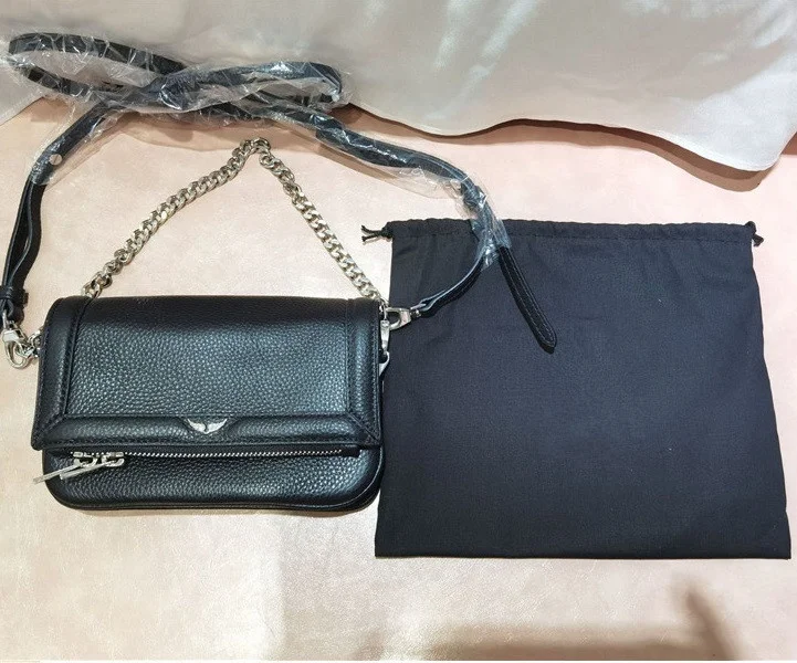 

Women's Leather Bags Wings Decoration Two Chains Fashion Classic Casual Wild Lady Bags Woman Handbag Female Crossbody Bag