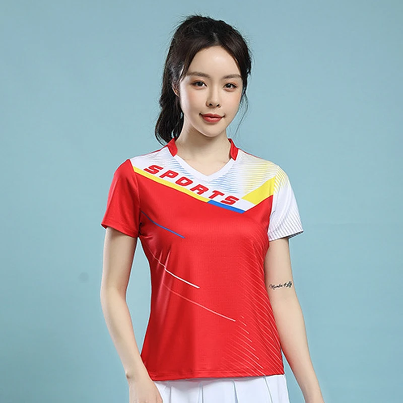 New Sports Badminton Shirt Short-sleeved Table Tennis T-shirt Competition Training Shirt Team Shirt -40