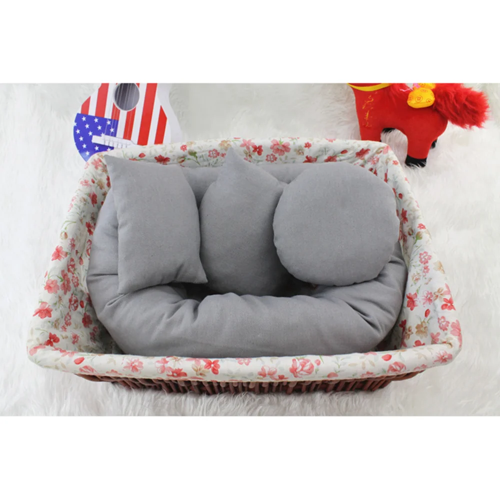 

4pcs Newborn Photography Pillow Infant Posing Pillow Baby Circle Cushion Baby Photo Props (White)