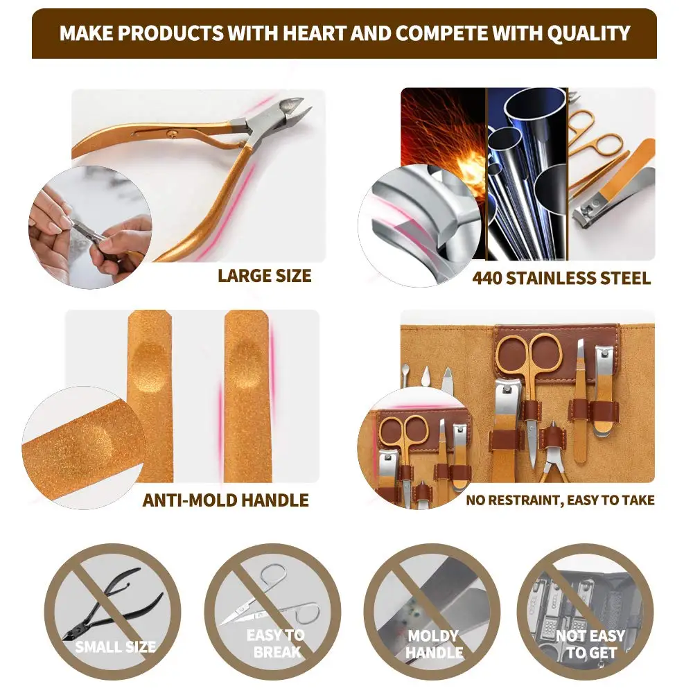 10 шт. маникюрный набор из натуральной кожи для ухода за ногтями Персональный