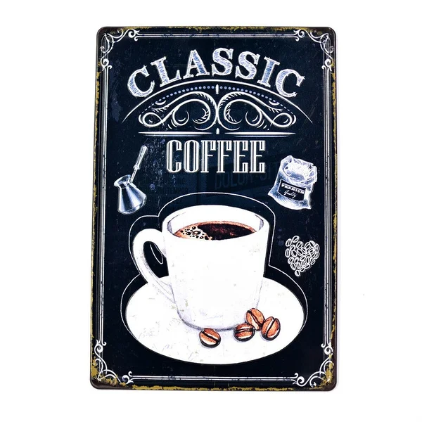 

Классический кофейный винтажный жестяной знак, металлическая пластина, декор для кафе, художественный настенный постер