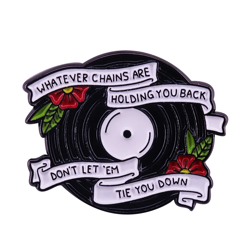 What A Feeling Enamel Pin Gorgeous Vinyl Record Flowers Brooch Perfect gift for anyone who loves One Direction!