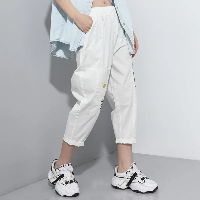 Max LuLu/Новинка 2020 модные летние уличные женские белые повседневные брюки шаровары