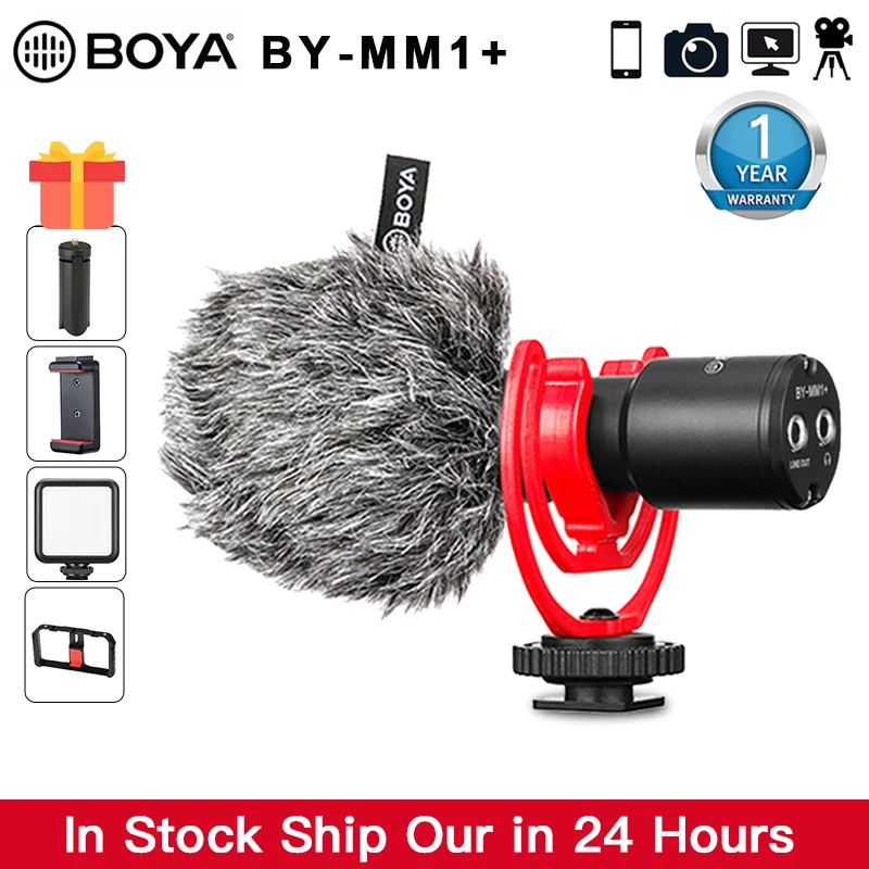 

BOYA BY-MM1+ Video Record Microphone for DSLR Camera Smartphones iPhone Android canon nikon Osmo Pocket Youtube Vlogging Mic
