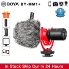 Микрофон BOYA BY-MM1 +, для цифровой зеркальной камеры, смартфонов iPhone, Android, canon, nikon, Osmo, карманный, для Youtube, запись видео