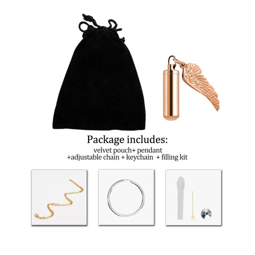 Флакон для духов женщин sotis подвеска в виде крыльев Ангела из розового золота