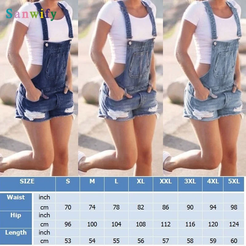 

Denim Jean Shorts Strap Denim Short Summer Overalls Women Fashion Street Style Plus Size Jean