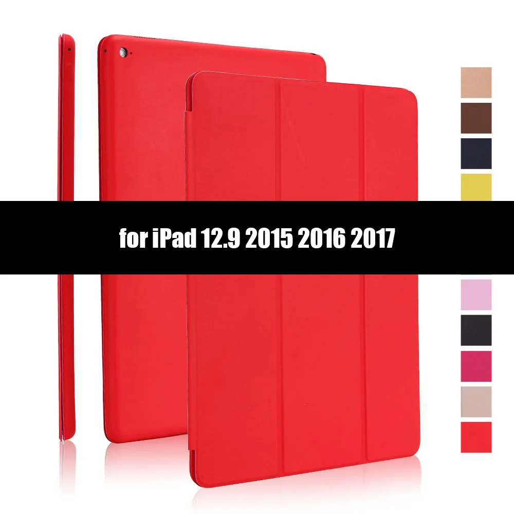 Red-1 Ультратонкий умный чехол для iPad Pro 12,9, складной чехол-книжка из искусственной кожи s для iPad Pro 12,9 Pro 11 12,9 - Цвет: Red-1