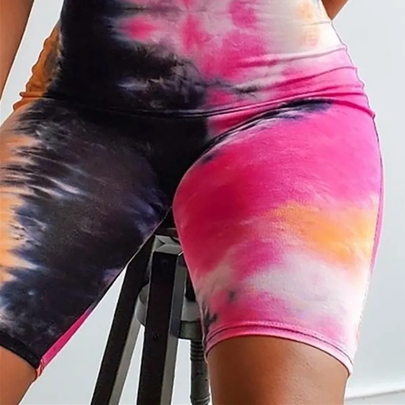 Женский летний повседневный костюм на бретельках байкерские шорты с открытой