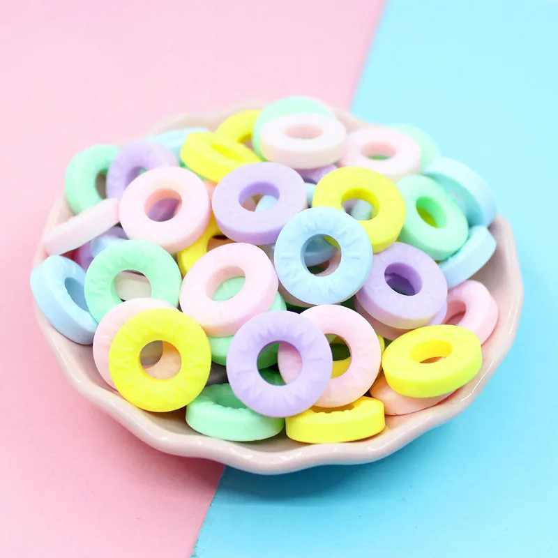 

20Pcs Resin Circle Sugar Cute Kawaii FlatBack Cabochon Decorative Embellishments for Scrapbooking Craft Doll Toy DIY Accessories