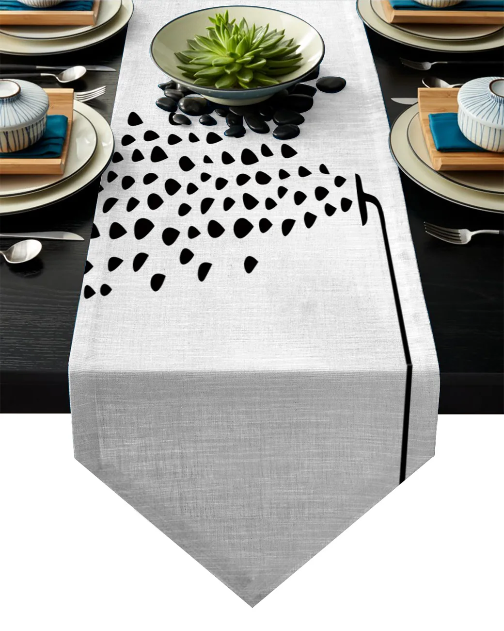 Душ капает черно-белые скатерти рождественские украшения стола для дома