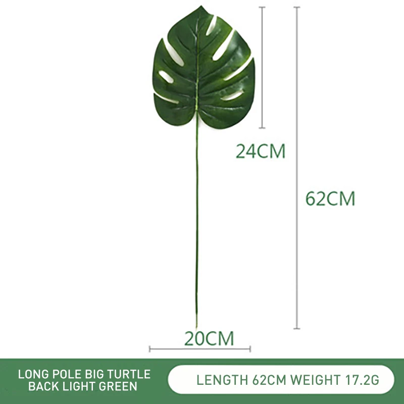 Dark green Leaf 24cm Пластиковые искусственные листья GreenTropical Пальмовые Листья моделирование лист для вечерние для дома садовые украшения DIY - Цвет: Dark green Leaf 24cm
