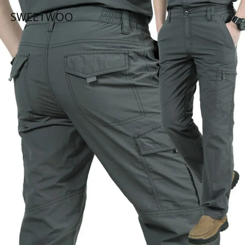 

High Quality Tactical Cargo Pants Men Waterproof Work Cargo Long Pants with Pockets Loose Trousers Many Pockets