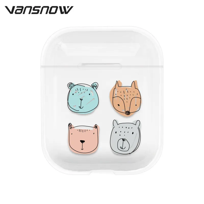 Animal Для AirPods чехол из прозрачного силикона с рисунком Беспроводной Bluetooth зарядным устройством чехол s для Airpods 2/1 Air стручки чехол Крышка - Цвет: Animal