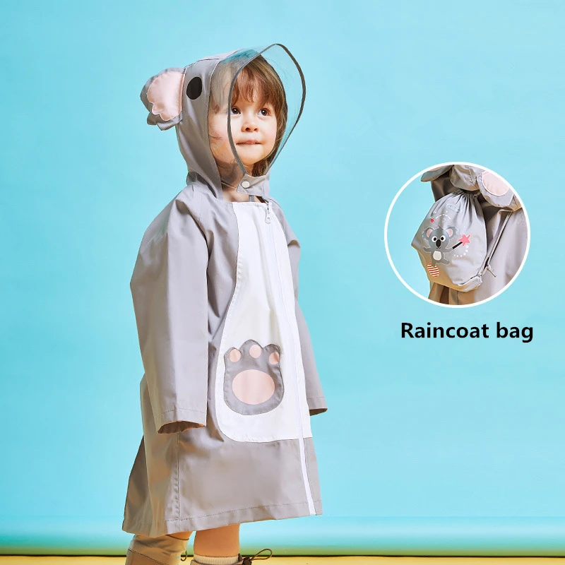

2-13 Years Old Fashion Waterproof One-piece Raincoat Hooded Cartoon Children Raincoat One-piece Rain Gear Set