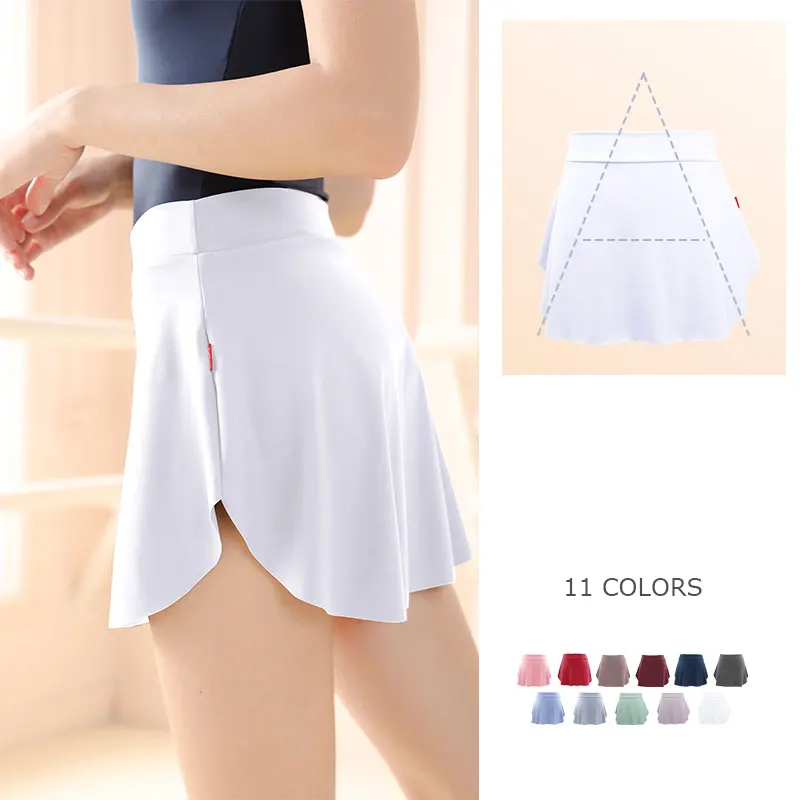 

Ballet Skirt Women Adult Dance Skirt Dress Black Ballet Tutu Ballerina Dancewear Side Split Ballet Short Skirt Summer