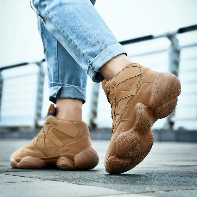 Мужская Черная повседневная обувь для прогулок Зимние теплые мужские спортивные