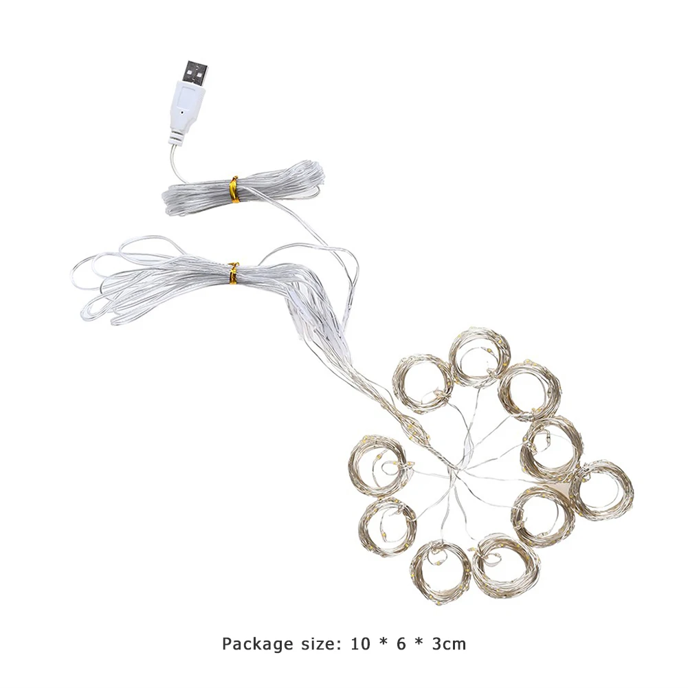 

LED Christmas Fairy String Lights Remote Control USB New Year Garland Curtain Lamp Holiday Decoration For Home Bedroom Window
