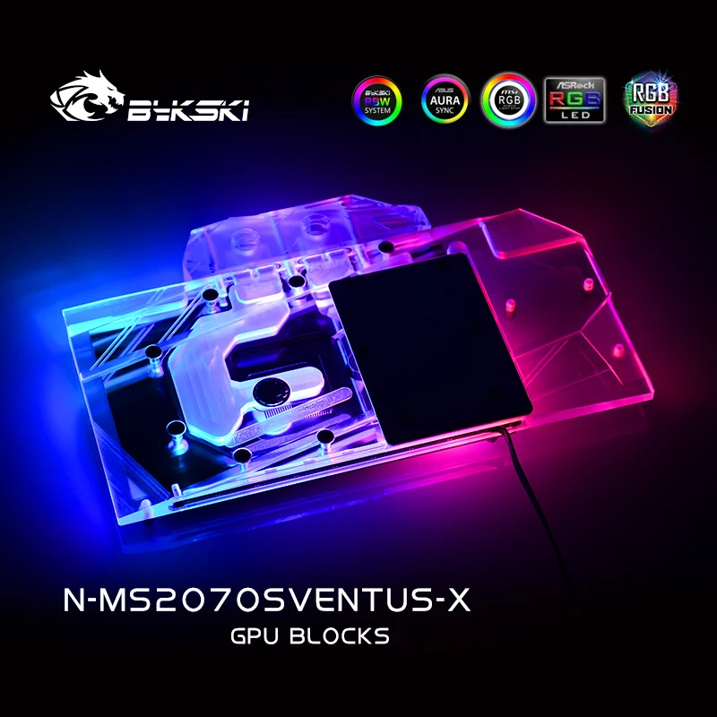 

Bykski GPU Water Cooling Block For MSI RTX2070 Super 8G OC VENTUS Card,Water Cooling VGA Watercooler ,12V/5V, N-MS2070SVENTUS-X